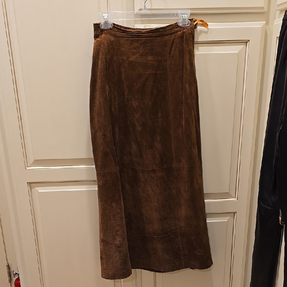 Vintage 2000's Etosha Butternut Suede Maxi Skirt Size Medium
